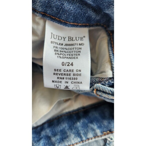 Judy Blue Women’s Jeans Size 0 / 24 Distressed Straight Leg 00s Vintage Wash - Picture 6 of 16